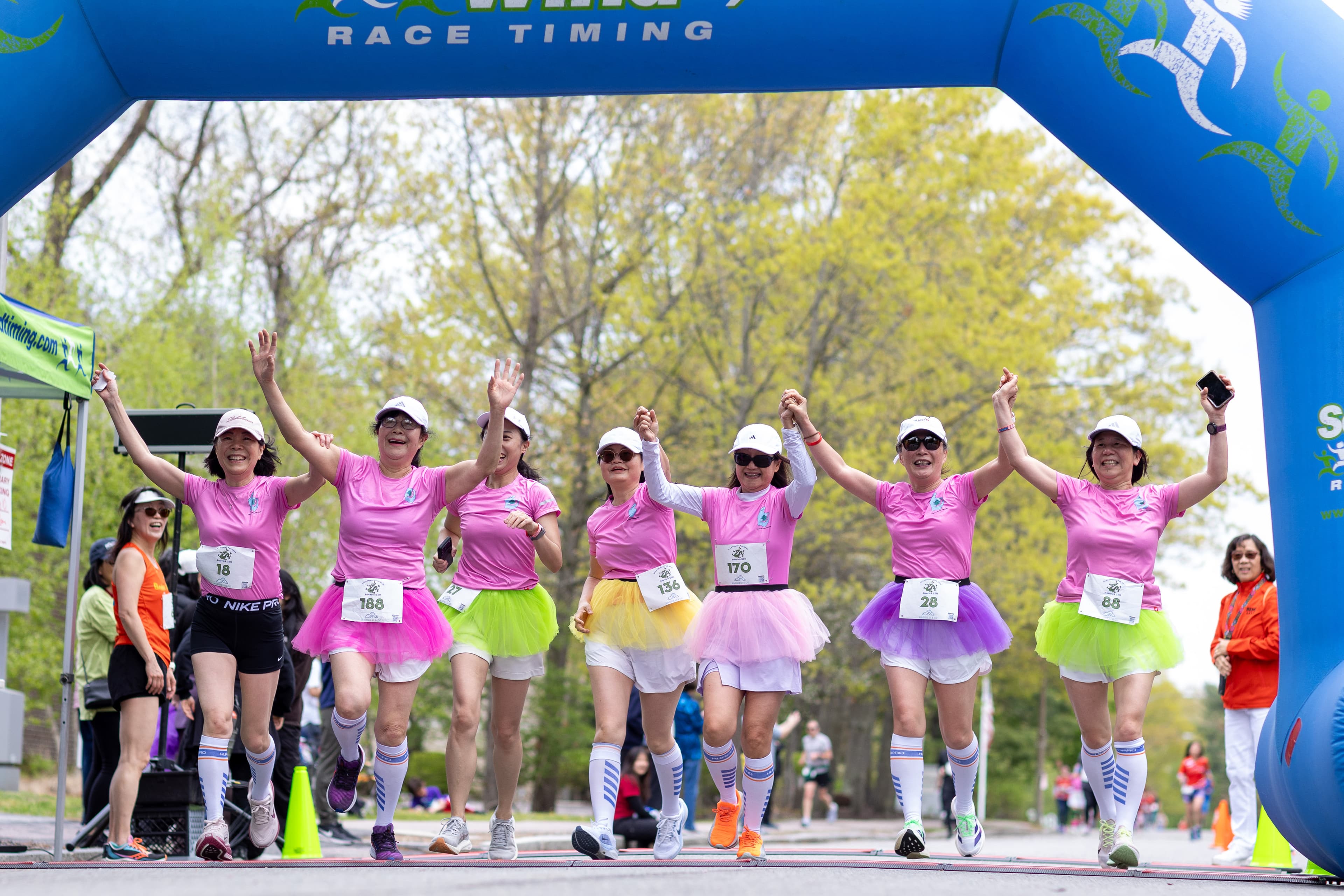Members at race finish line