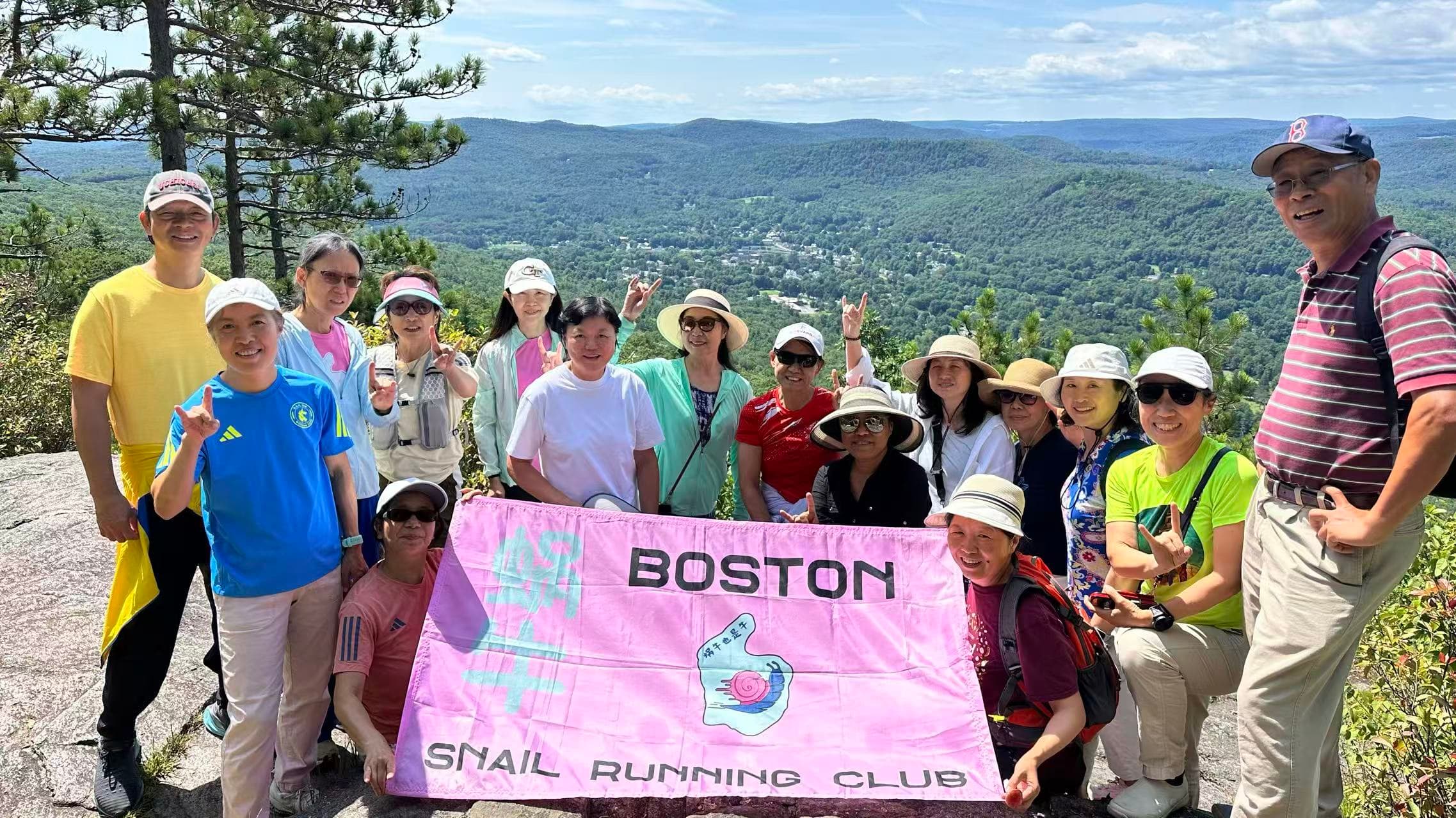 Hiking with club logo