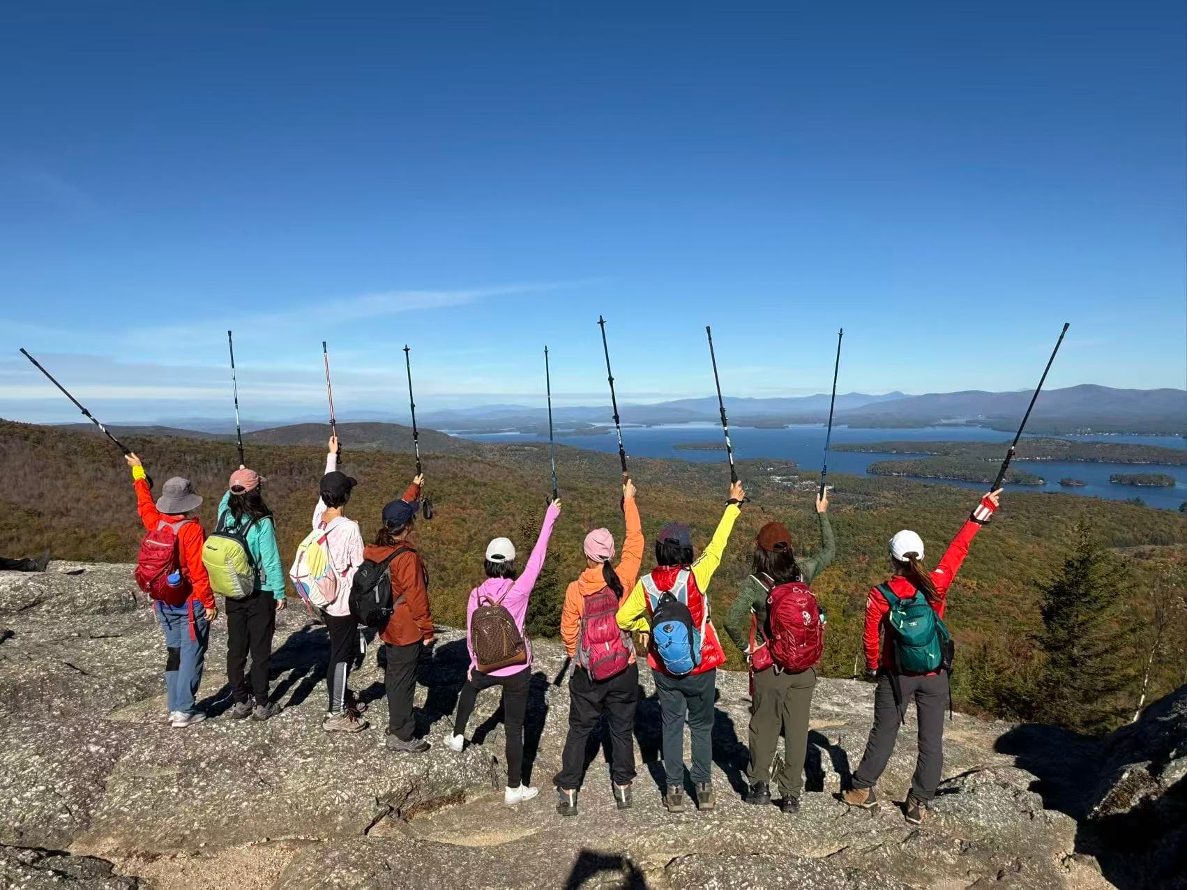 Hiking group on trail